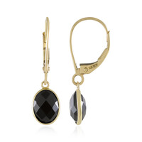 Boucles d'oreilles en or et Spinelle noir