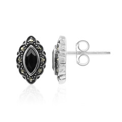 Boucles d'oreilles en argent et Spinelle noir