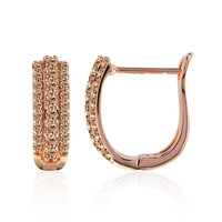 Boucles d'oreilles en or et Diamant rose de France SI1 d'Argyle 
