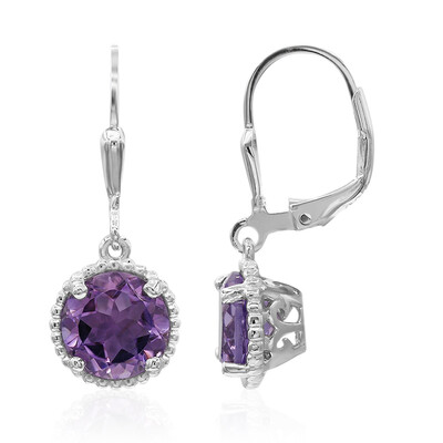 Boucles d'oreilles en argent et Améthyste