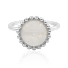 Bague en argent et Pierre de Lune arc-en-ciel