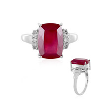 Bague en argent et Rubis de Madagascar
