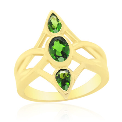 Bague en argent et Diopside de Russie