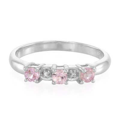 Bague en argent et Saphir parme