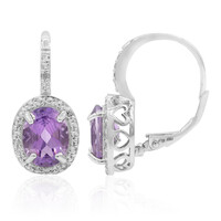 Boucles d'oreilles en argent et Améthyste