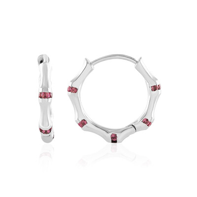 Boucles d'oreilles en argent et Tourmaline rose du Nigéria (de Melo)