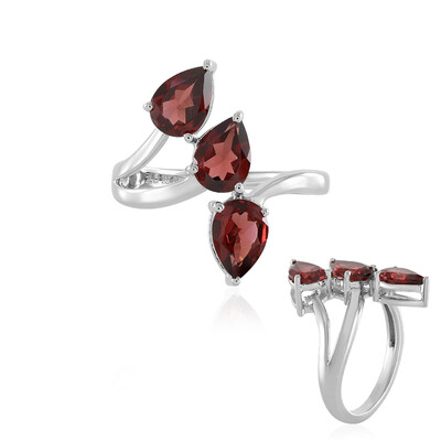 Bague en argent et Grenat du Mozambique