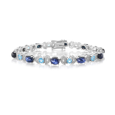 Bracelet en argent et Saphir étoilé bleu