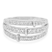 Bague en argent et Topaze blanche