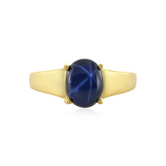 Bague en argent et Saphir étoilé bleu