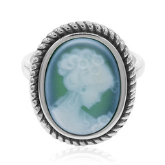 Bague en argent et Agate verte