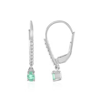 Boucles d'oreilles en argent et Emeraude de Colombie