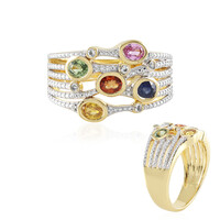 Bague en argent et Saphir parme
