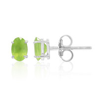 Boucles d'oreilles en argent et Opale verte du Brésil