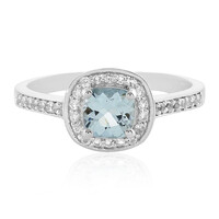 Bague en argent et Aigue-marine