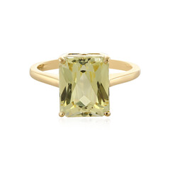 Bague en or et Kunzite jaune canari