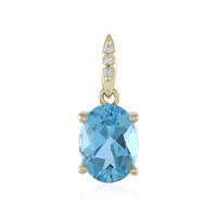 Pendentif en or et Topaze bleu Suisse
