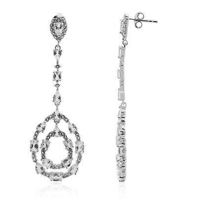 Boucles d'oreilles en argent et Topaze blanche