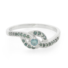 Bague en argent et Diamant fantaisie