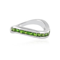 Bague en argent et Diopside de Russie