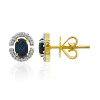 Boucles d'oreilles en or et Opale noire de Lightning Ridge (Mark Tremonti)