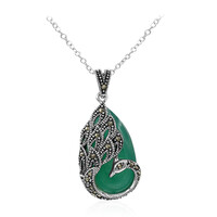 Collier en argent et Agate verte