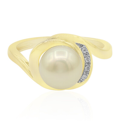 Bague en or et Perle dorée des mers du sud (TPC)