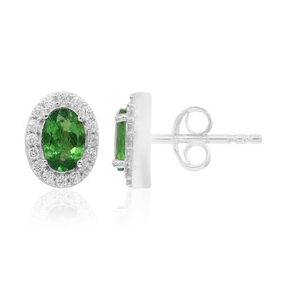 Boucles d'oreilles en argent et Grenat Tsavorite