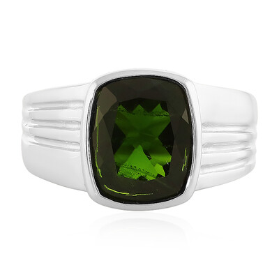 Bague en argent et Diopside de Russie