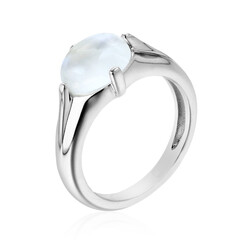 Bague en argent et Pierre de lune de Tanzanie