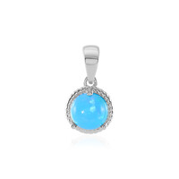 Pendentif en argent et Opale bleue d'Éthiopie