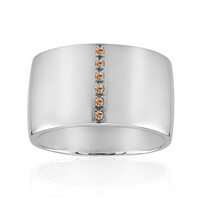 Bague en argent et Diamant rose de France SI1 d'Argyle 
