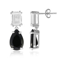 Boucles d'oreilles en argent et Spinelle noir