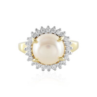Bague en argent et Perle blanche de culture d'eau douce
