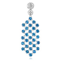 Pendentif en argent et Apatite bleu roi