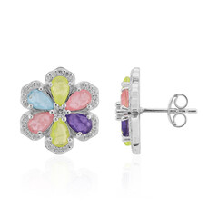 Boucles d'oreilles en argent et Quartz rose pastel