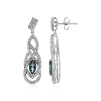 Boucles d'oreilles en argent et Topaze bleu de Londres