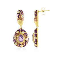 Boucles d'oreilles en argent et Améthyste Rose de France(Adela Silber)