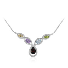 Collier en argent et Grenat du Mozambique