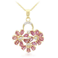 Collier en or et Saphir Padparadscha non chauffé (AMAYANI)