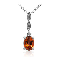 Collier en argent et Topaze mandarine
