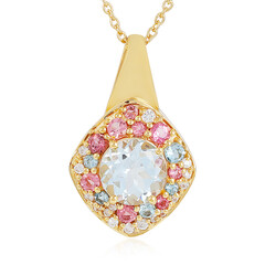 Collier en argent et Topaze bleu ciel