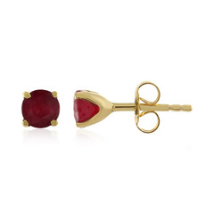 Boucles d'oreilles en argent et Rubis de Madagascar