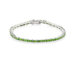 Bracelet en argent et Diopside de Russie