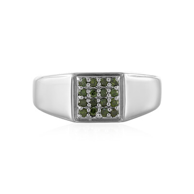 Bague en argent et Diamant vert I3