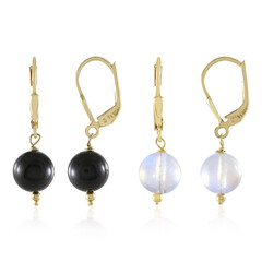 Boucles d'oreilles en argent et Tourmaline noire du Brésil