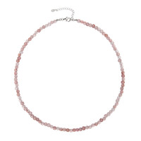 Collier en argent et Quartz Fraise