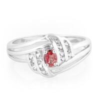 Bague en argent et Rubis rouge du soir