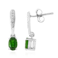 Boucles d'oreilles en argent et Diopside de Russie