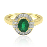 Bague en or et Emeraude de Zambie
